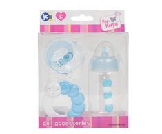 JC TOYS Biberon, Schnuller, Rassel Blau, Mehrfarbig (81062)