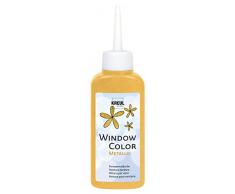 Kreul 42744 - Window Color Fenstermalfarbe mit Metalliceffekt auf Wasserbasis, für glatte Oberflächen wie Glas, Spiegel und Fliesen, 80 ml Malflasche, gold