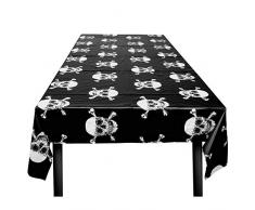 Boland 74115 - Tischdecke Pirat, Größe 130 x 180 cm, Totenkopf, Tischtuch, Dekoration, Partygeschirr, Partyzubehör, Geburtstag, Birthday, Motto Party, Karneval, Kinderfasching