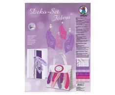 Ursus 27440002 - Deko Set Federn, 104-teilig, sortiert in 5 Farben, rose