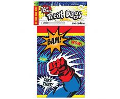 Forum Novelties x77476 Superheld Geschenktasche, Mehrfarbig, One Size, 16