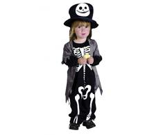 Ciao Blumen Paolo Baby Kostüm Halloween mit Tasche für Süßigkeiten, 4-6 Jahre schwarz/weiß