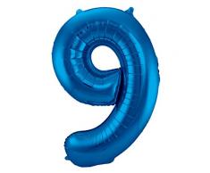 Folat 631495 - Folienballon Zahl 9 - blau - ca. 86 cm