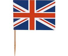 Unique Party Supplies Best of British Union Jack Cupcake Topper, 30 Stück