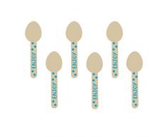 Amscan International 437004 blau Buffet Mini Holz Löffel