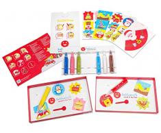 Sabbiarelli Sand-it for Fun Kit Happy Christmas Tree - Kreativ Set Weihnachten: Bastle und bemale den Weihnachtsschmuck mit Sand, Kinder 3+