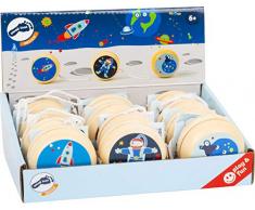Small Foot 11448 Display Jo Space, aus Holz, verschiende Weltallmotive, Bewegungsspiel für unterwegs Spielzeug, Mehrfarbig