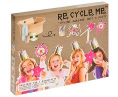 Re Cycle Me DEFG1410 Recycling Bastelspaß Partybox Prinzessin, Bastelset für 5 Modelle, Kreativset für Kinder ab 4 Jahre, Set zum Basteln mit Haushaltsmaterialien, Recycle Mich, Bastelmix
