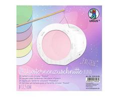 URSUS 2280099 Laternenzuschnitte Pastell, 24 runde Zuschnitte aus Transparentpapier 115 g/qm, einseitig Bedruckt, zum Basteln von Laternen mit Einem Durchmesser von ca. 17,5 cm, bunt