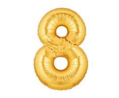 Betallic F15848GP - Folienballon 40 Zoll - Zahl 8, Gold
