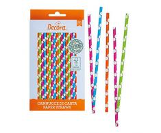 Decora Packung 80 Strohhalme Bio-Multicolor, Papier KB2B1