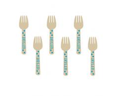 Amscan International 433001 blau Buffet Mini Holz Gabeln