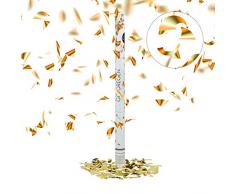 Relaxdays Party-Popper 80 cm, 6-8m Effekthöhe, Konfetti-Shooter, Hochzeit Konfetti-Kanone, Hochzeitsgeschenk, gold