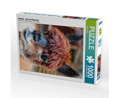 CALVENDO Puzzle Alpakas - süß und flauschig 1000 Teile Lege-Größe 48 x 64 cm Foto-Puzzle Bild von Peter Roder