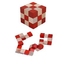 B&Julian® Holz Schlangenwürfel 3x3x3 knobelspiel groß 3D Puzzle 7,8x7,8x7,8cm für Kinder Erwachsene