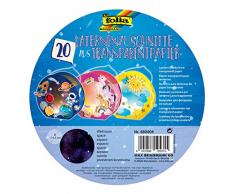 folia 682005 Laternenzuschnitte Weltraum, aus Transparentpapier 115g/m² für Rundlaternenrohlinge, Ø 16,8 cm, 20 Stück, zum Basteln von individuellen Laternen