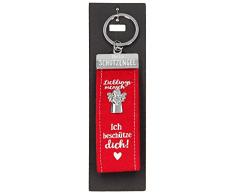 Depesche 10890.001 Schlüsselanhänger aus Filz, mit Schutzengel und Aufschrift, Lieblingsmensch-Ich beschütze Dich, rot, ca. 15 cm