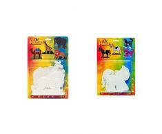 Hama 4554 - Blisterpackung große Stiftplatten, Elefant, Giraffe, Löwe, Kamel, 4 Stück & 4556 - Blisterpackung große Stiftplatten, Pferd, Hund, Katze, 3 Stück