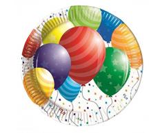 Procos 86875 Partygeschirr Balloons, Teller, One Size