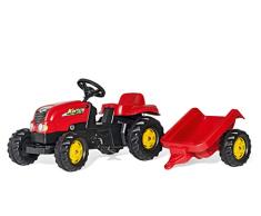 Rolly Toys rollyKid-X Trettraktor (mit Anhänger, Drehschemellenkung, Alter 2,5 - 5 Jahre, Heckkupplung) 012121