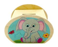 Hess Spielzeug 14552 - Spardose aus Holz, Elefant, ca. 12 cm