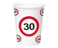 Folat NEU Becher Verkehrsschild 30, 350 ml, 8 Stück