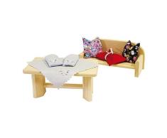 Rülke Holzspielzeug 21665 Puppenhauszubehör, beige, Blumenmuster