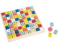 small foot 11164 Sudoku Educate aus Holz, schult das Zahlenverständnis, Knobelspiel, Lernspiel, ab 6 Jahren Spielzeug, Mehrfarbig