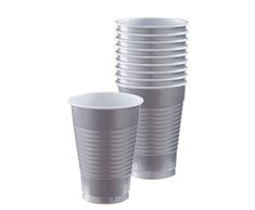 Amscan International 552287-17 Kunststoffbecher, silberfarben, 355 ml