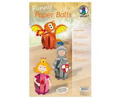 Ursus 23290099 - Funny Paper Balls Dragon story, 30 Streifen und Zubehör für 6 niedliche Dekofiguren