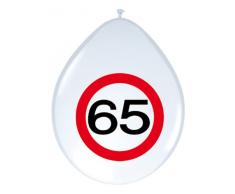 Folat 8 Luftballons Zahl 65 Geburtstag Verkehrsschild