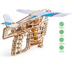 UGEARS Flugzeug-Starterrampe 3D Modellbausatz - Modellbaukästen für Erwachsene Jugendliche - Lasergeschnittener 3D Puzzle Holzbausatz Kreatives 3D Holzpuzzle Erwachsene Modellbau Set ohne Klebstoff