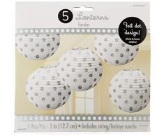 Amscan International 249000–08 12 cm weiß Hot Prägung Papier Laternen