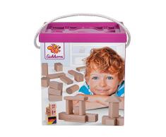 Eichhorn 50 naturfarbene Holzbausteine in Aufbewahrungsbox mit Sortierdeckel, FSC 100% zertifiziertes Buchenholz, hergestellt in Deutschland, Motorikspielzeug geeignet für Kinder ab 1 Jahr