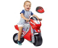 FEBER Famosa 800008171 MotoFEBER Racing - Laufräder mit Helm, für Kinder von 18 Monaten bis 3 Jahren, rot