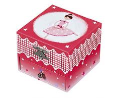 Trousselier - Ballerina - Musikschmuckdose - Spieluhr - Ideales Geschenk für junges Mädchen - Phosphoreszierend - Leuchtet im Dunkeln - Musik Donauwalzer - Farbe Dunkelrosa