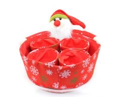 Shatchi Santa Geschenkkorb-Set, Weihnachtsmann-Motiv, Weihnachtsgeschenk, Tischdekoration, Geschenke, Geschäfte, Bars, Restaurants, Präsentationen, Geschenkboxen, 5-teilig, rot