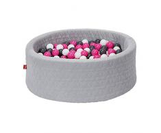 Knorrtoys 68195 - Bällebad soft - Cosy geo grey - 300 Bälle creme/grey/rose