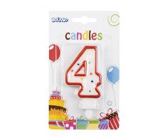 Boland 63404 Zahlen Kerze in farbiger Sortierung, 4