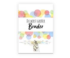 Pracht Creatives Hobby 6014-08105 - Armband mit Anhänger und Karte mit passendem Spruch, ideal als kleine Aufmerksamkeit, als Dankeschön oder als Geschenk für den werdenden Bruder