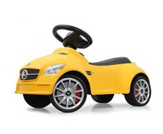 Jamara 460207 - Rutscher Mercedes SLK55AMG gelb – Kippschutz, Flüsterreifen, echte Scheinwerferattrappen, Hupe, dem Original nachempfundenen Kühlergrill, offiziell lizenziert, wertige Verarbeitung