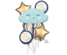 Amscan 3850701 Folienballons Bouquet Twinkle Little Star, Mehrfarbig, S
