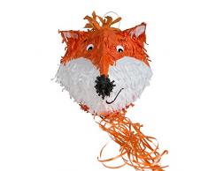 Amscan 9903249 Pull Pinata Fuchs und Biber Spielzeug, Mehrfarbig