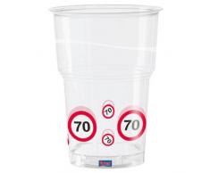 Folat Traffic Schild Geburtstag Party Becher (Pack von 10) – 70. Geburtstag