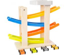 Small Foot 10602 Rennbahn, Holz, Etagen mit angebauten Parkdeck, inkl. Vier Autos, ab 18 Monate Spielzeug