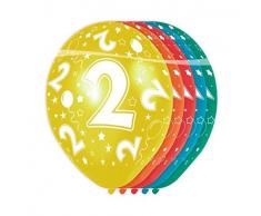 Folat - Luftballons Zahl 2- 5 Stück heliumgeeignet Allover Print