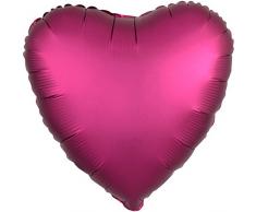 Amscan 3682801 Folienballon Herz, Granatapfel Satin, Herz,43 cm