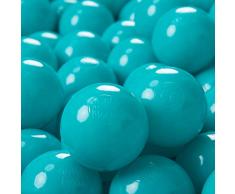 KiddyMoon 300 ∅ 7Cm Kinder Bälle Spielbälle Für Bällebad Einfarbige Plastikbälle Made In EU, Türkis