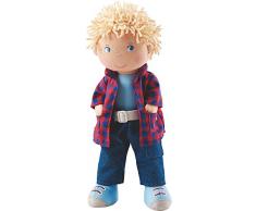 Haba 302843 - Puppe Nick, Weich- und Stoffpuppe ab 18 Monaten, mit Kleidung und Haaren, 30 cm