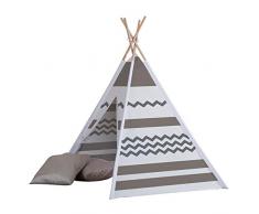 John 77102 Tipi Spielzelt, Grau/Weiß/Braun
